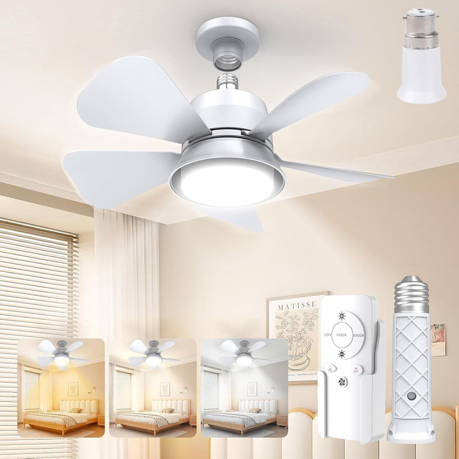 Ceiling Fan LED Light, E27/B22d Base, 3 Speeds, Dimmable, Remote Control