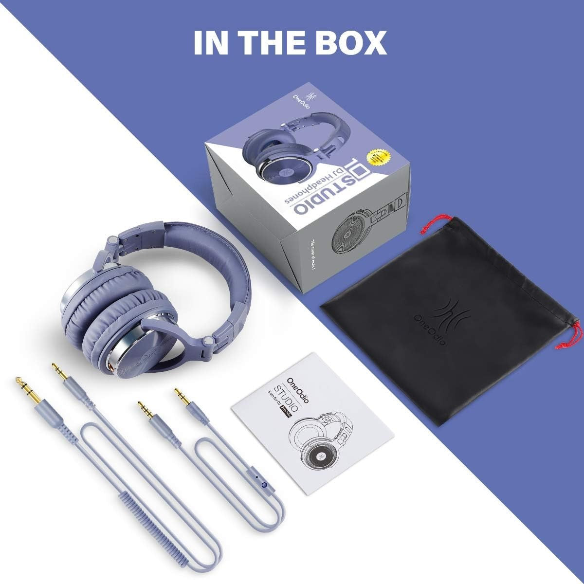 Studio Over Ear Headphones Hi-Fi 50mm Driver DJ Monitoring Blue