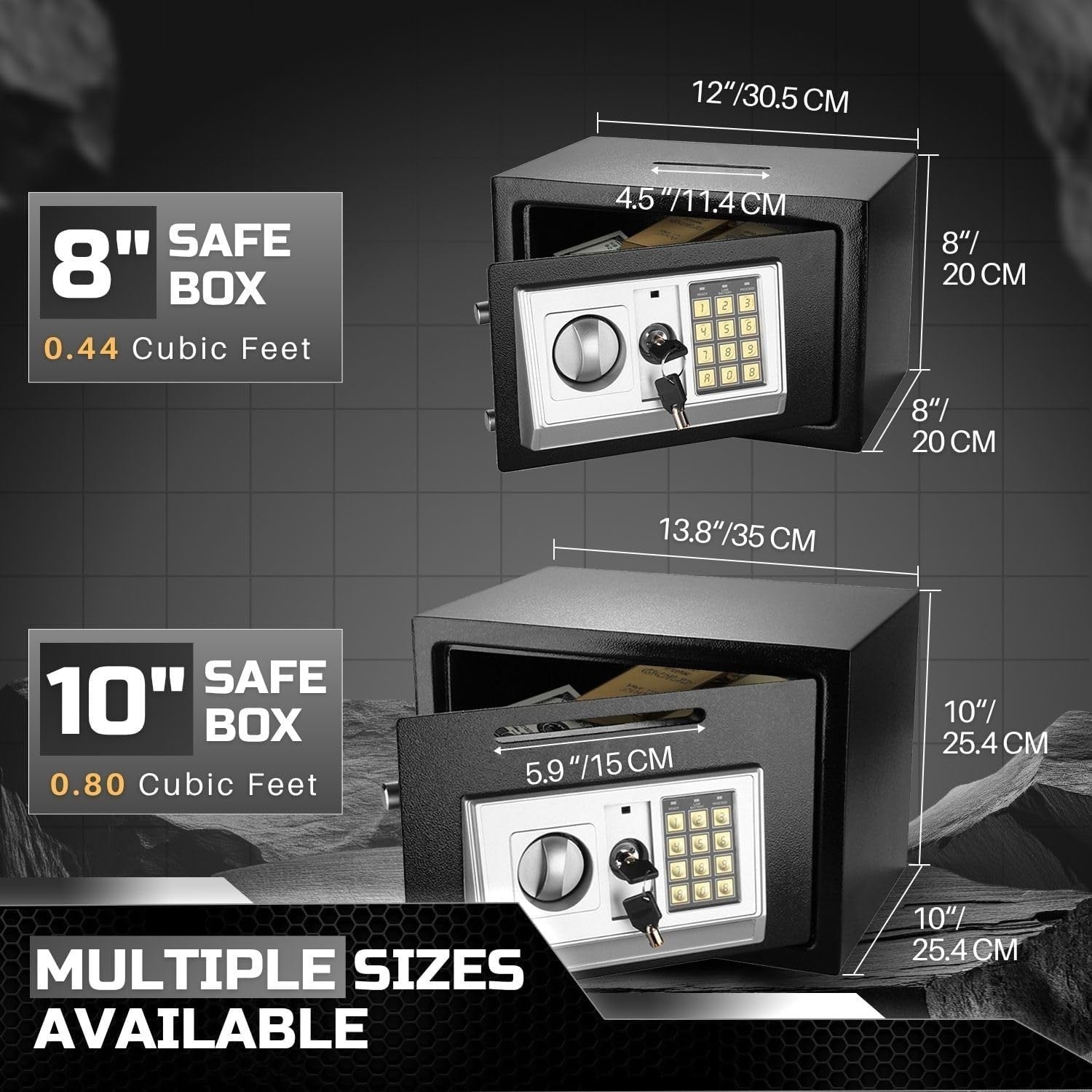 Drop Slot Safe Box Digital Keypad Cash Deposit Security Cabinet Lock