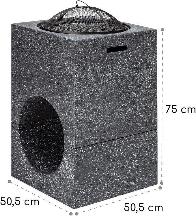 Portable Outdoor Fire Pit with BBQ Grill Garden Patio Heater 50cm