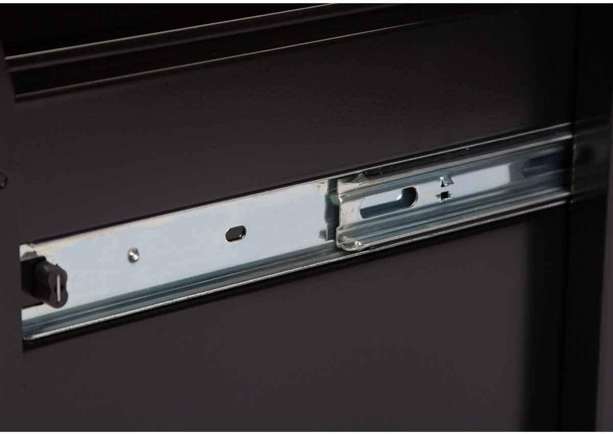 Black Steel A4 Filing Cabinet 1 Drawer Lockable Under Desk