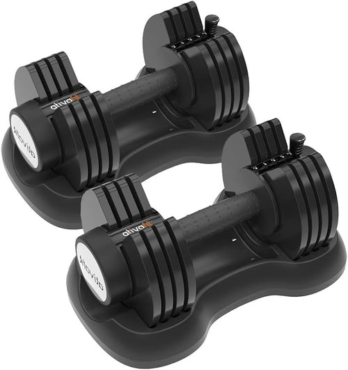 12.5kg Adjustable Dumbbells Pair 5-in-1 Quick Dial Home Gym Weights