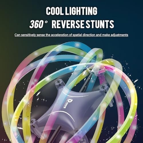 Mini RC Drone 360° Flip LED Light Kids Quadcopter Toy for Beginners (White)