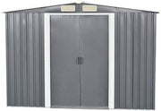 Outdoor Metal Garden Storage Shed Apex Roof 6x4/8x4/8x6/10x8FT