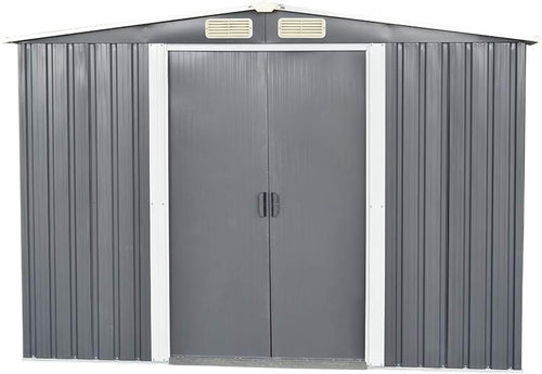 Outdoor Metal Garden Storage Shed Apex Roof 6x4/8x4/8x6/10x8FT
