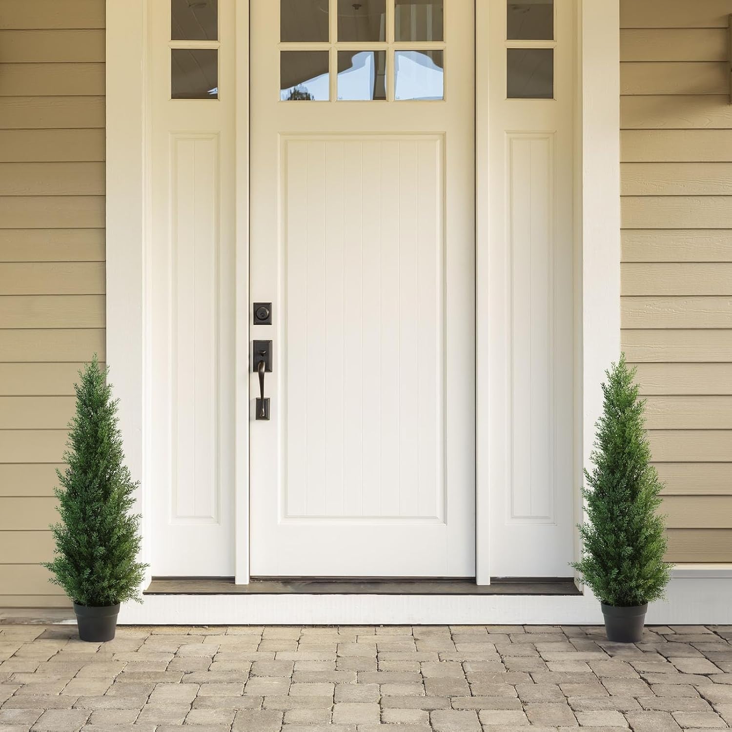 95cm Artificial Cedar Tree 2-Pack Outdoor Fake Plants Porch Home Garden Decor