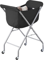 Rolling Laundry Cart with Wheels Large 32" Hamper Removable Liner & Metal Frame