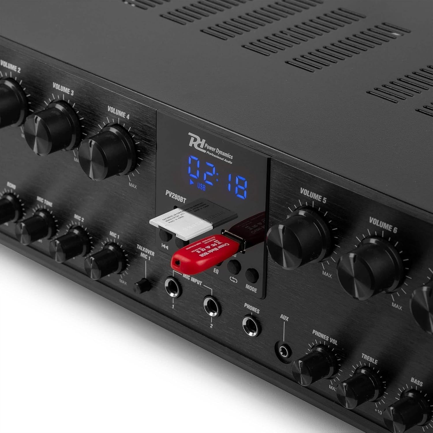 8 Zone Audio Amplifier 800W Multi Room Bluetooth USB FM
