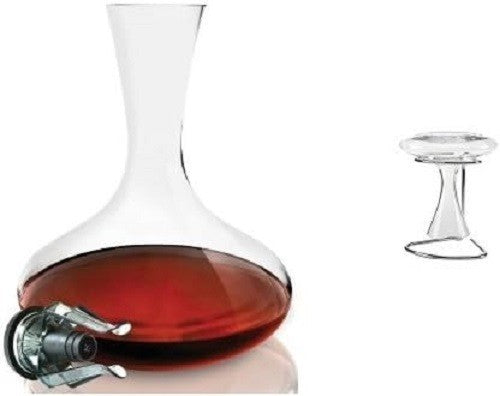 Wine Decanter Set with Aerator Fountain & Drying Stand | Elegant 1L Glass Carafe