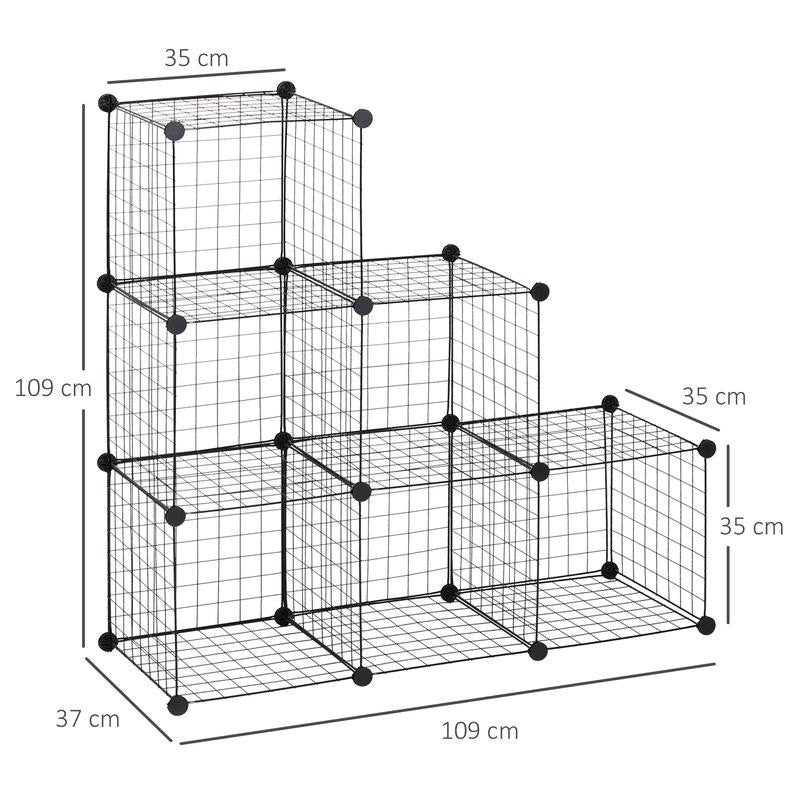 Modular 6-Cube Wire Storage Rack – Adjustable DIY Display Shelves