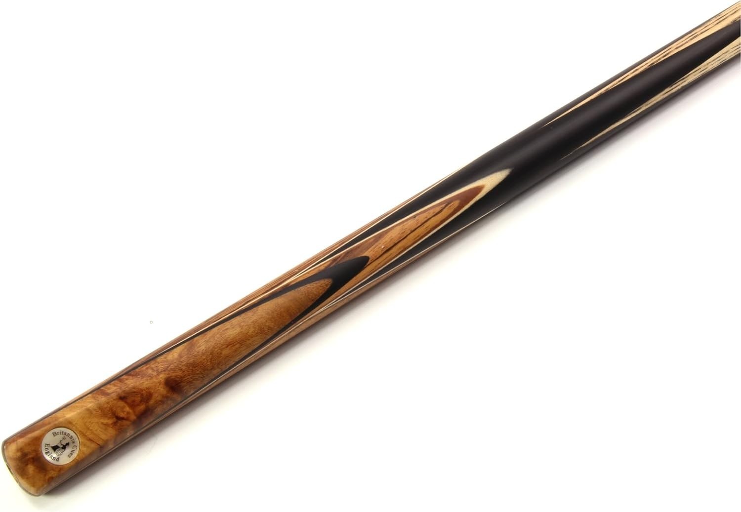 1pc English Pool Cue 7.5–8mm Tip Ash Shaft Ebony Butt + Mini Extension