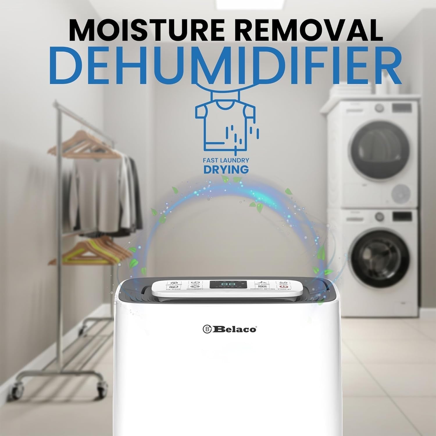20L Home Dehumidifier Quiet Energy Efficient Laundry Dry Digital Display
