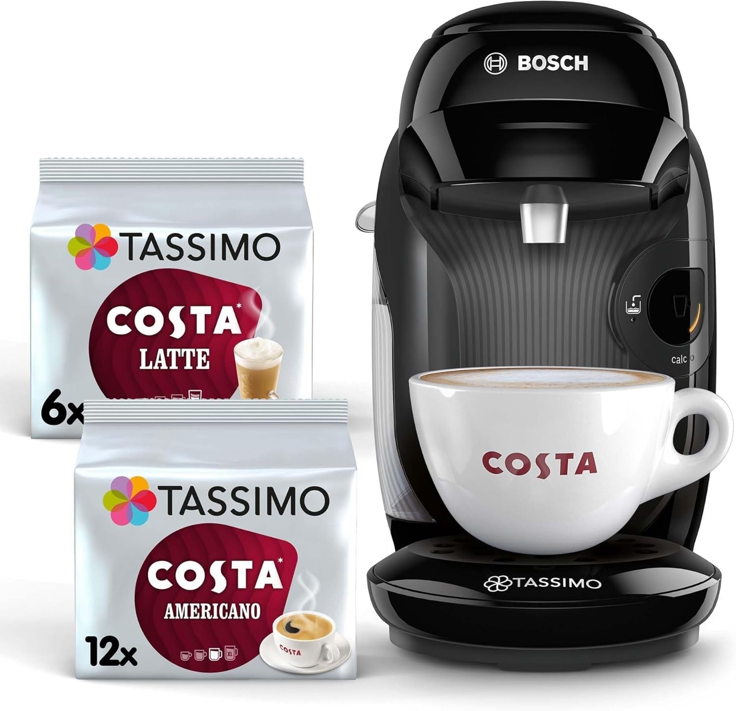 Pod Coffee Machine Starter Bundle with Drinks | 0.7L | Auto Clean | One Touch