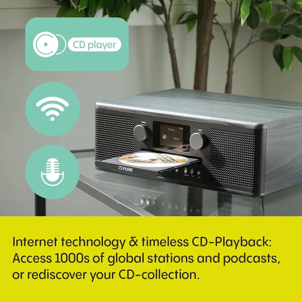 All-in-One Internet Radio CD Player DAB+ FM Bluetooth WiFi HiFi System Alarm