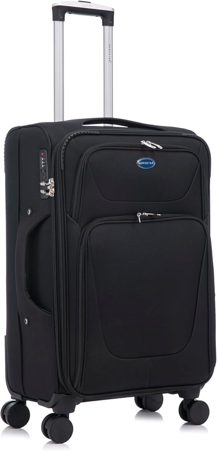 26” Medium Softshell Suitcase Expandable Lightweight 4 Spinner Wheels Lock 78L