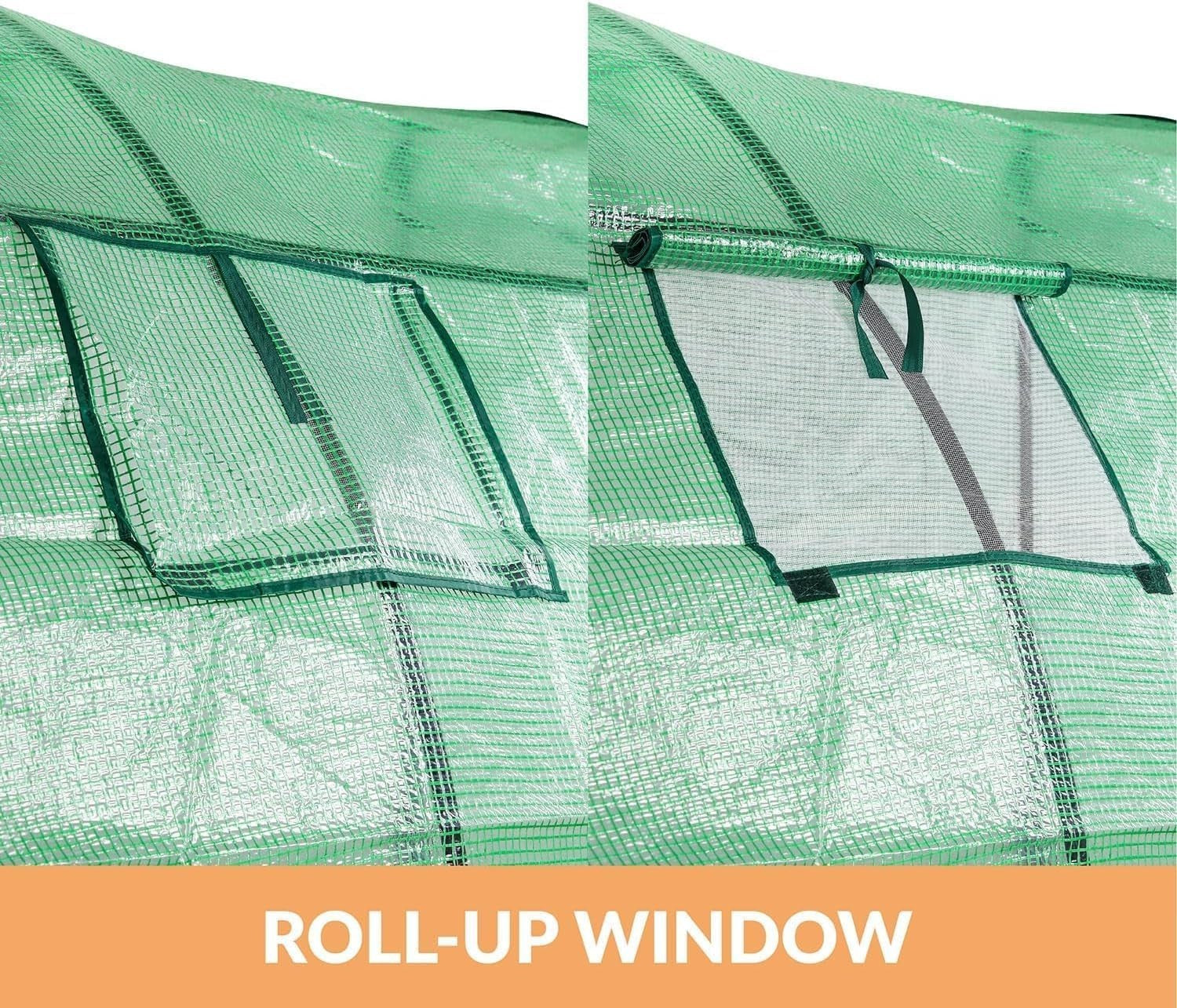 Heavy Duty Walk-In Lean-To Greenhouse 200x100x215cm PE Cover Tunnel