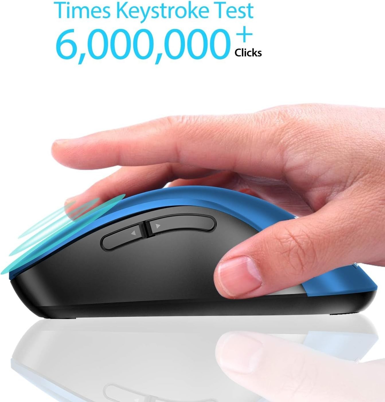 Blue 2.4G Wireless Mouse 1400 DPI Optical USB 5-Button Laptop PC