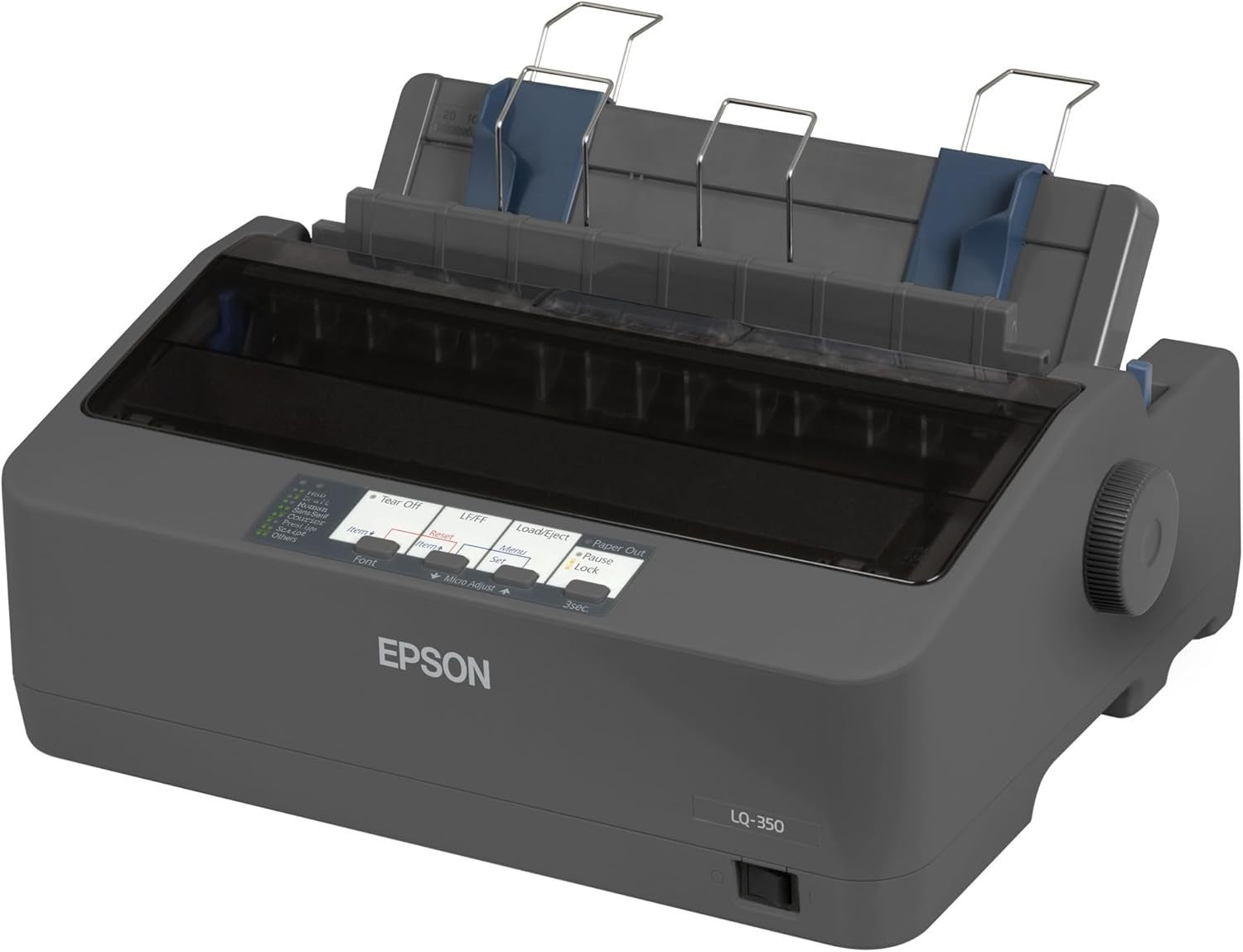 Grey Dot Matrix Printer Monochrome USB High Reliability Office Desk
