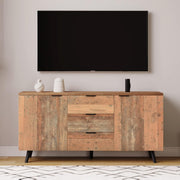Rustic Sideboard Cabinet 2 Door 3 Drawer TV Unit Storage Adjustable Shelf