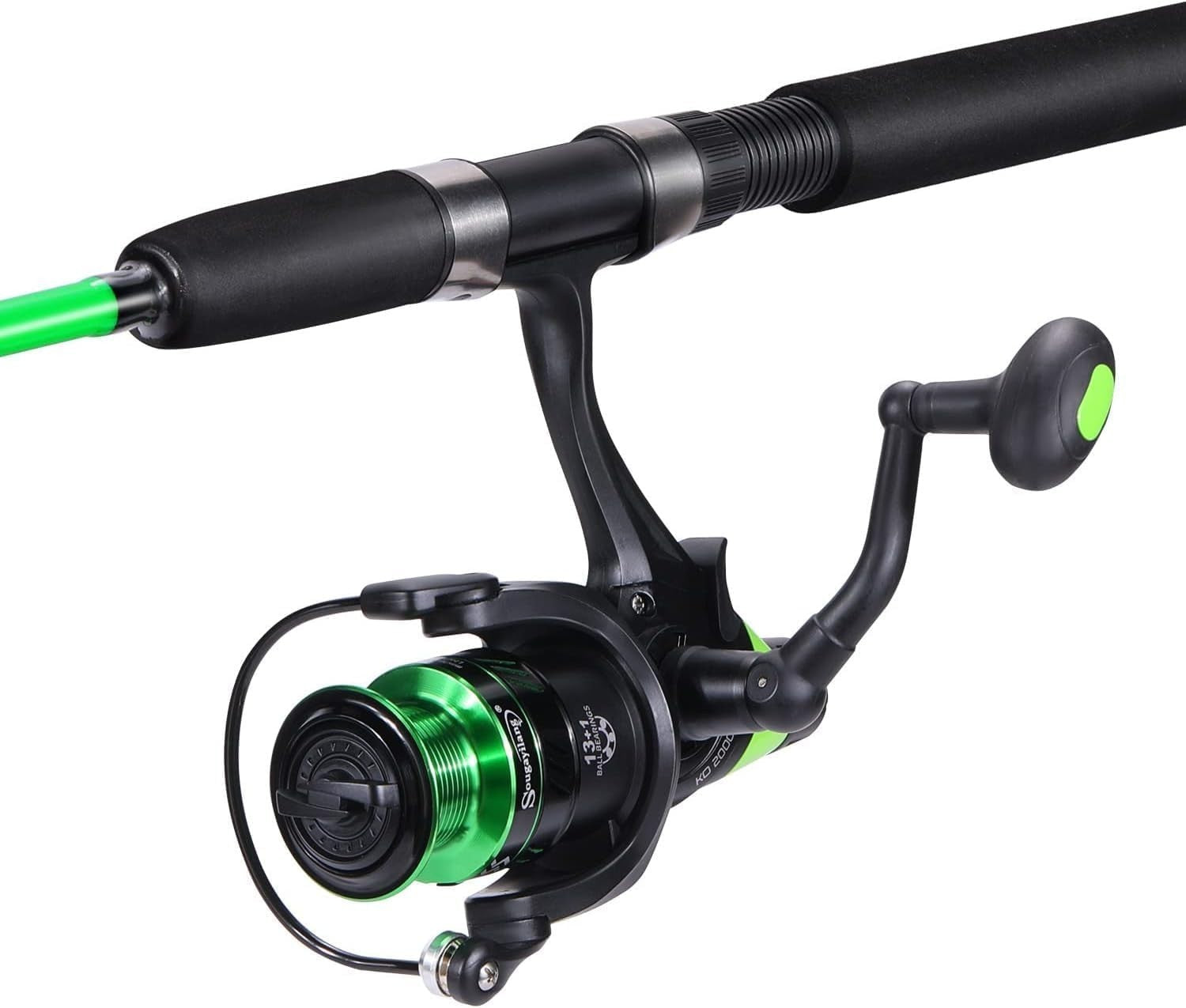 2.1M Graphite Spinning Fishing Rod Reel Combo Travel Kit 18LB Drag