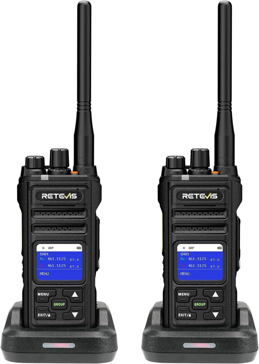 IP67 Waterproof Walkie Talkies Long Range LCD 16CH Heavy Duty 2 Pack