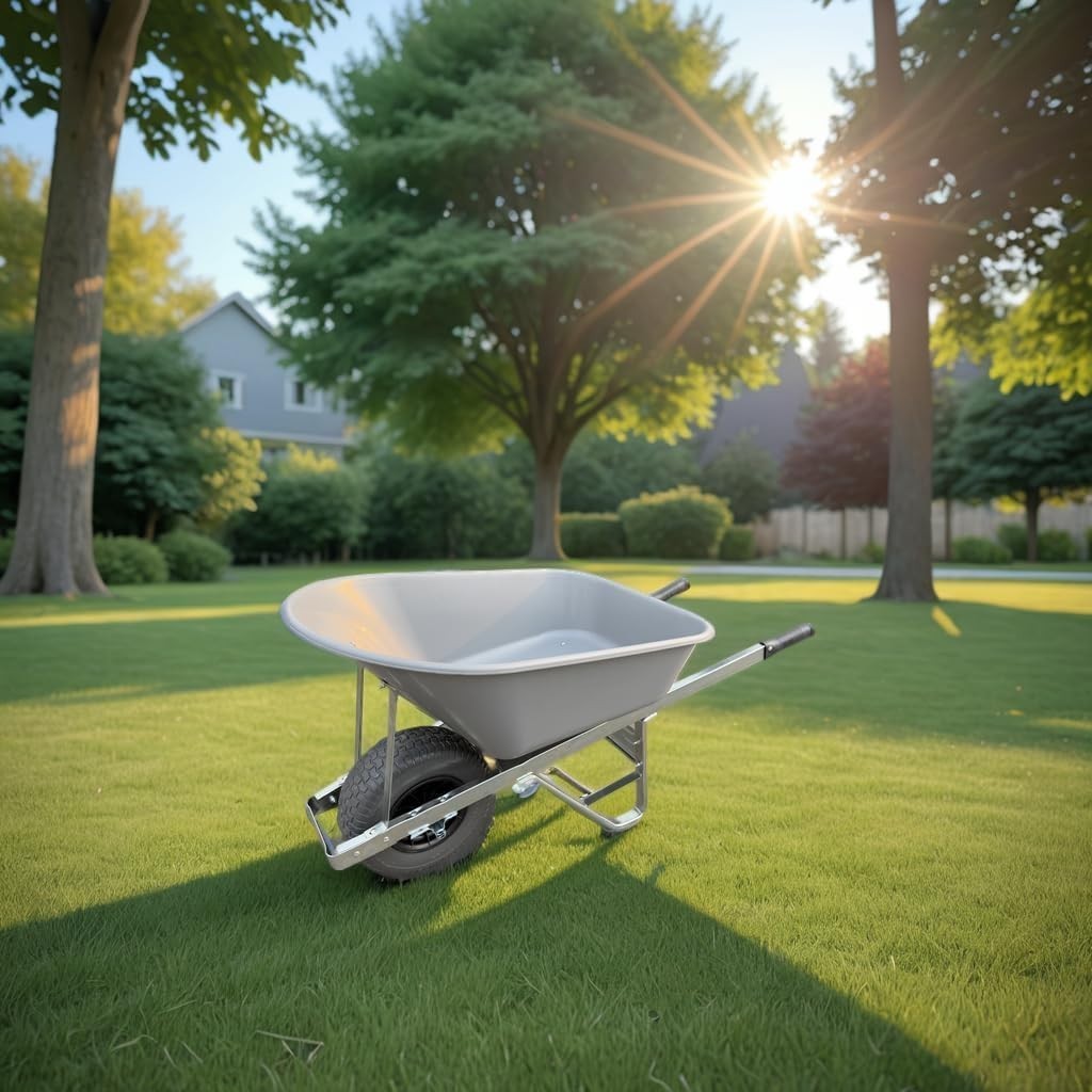 160L 1-Wheel Pink Garden Wheelbarrow – Puncture Proof Fat Tyre Heavy Duty Frame