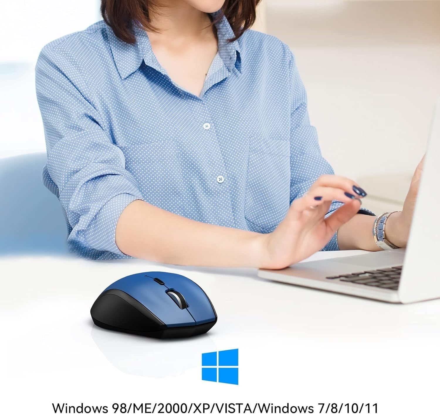Bluetooth Wireless Mouse 4800 DPI Silent Ergonomic Cordless for Laptop PC