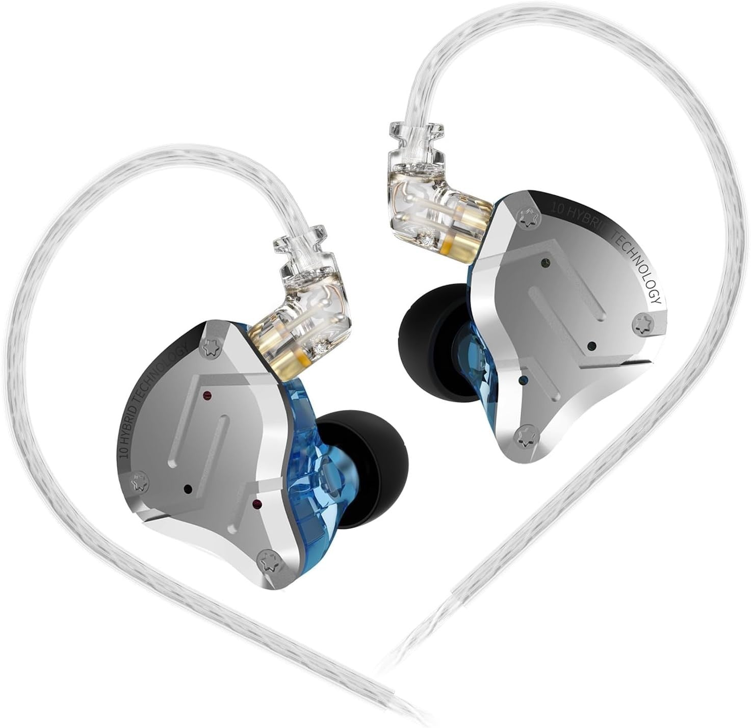 KZ ZS10 Pro Blue HiFi In Ear Earphones 4BA+1DD Hybrid Driver Noise Cancel