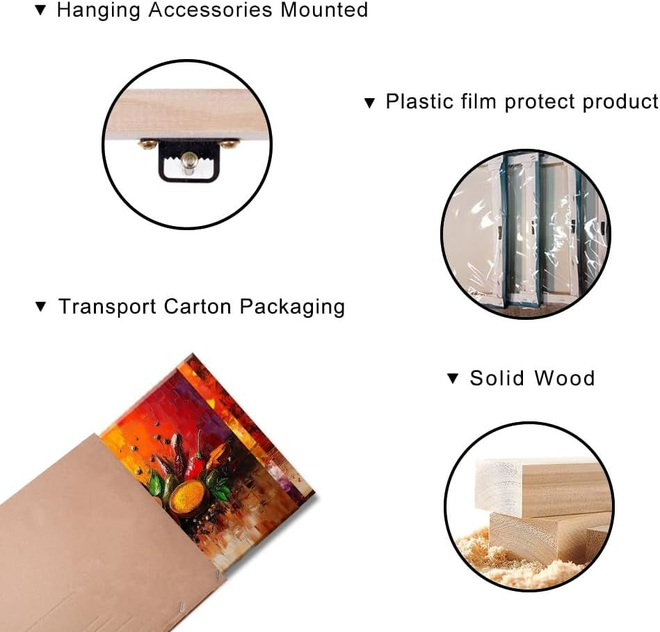 Colourful 3‑Piece Spice Peppers Canvas Wall Art 12×16 in Decor