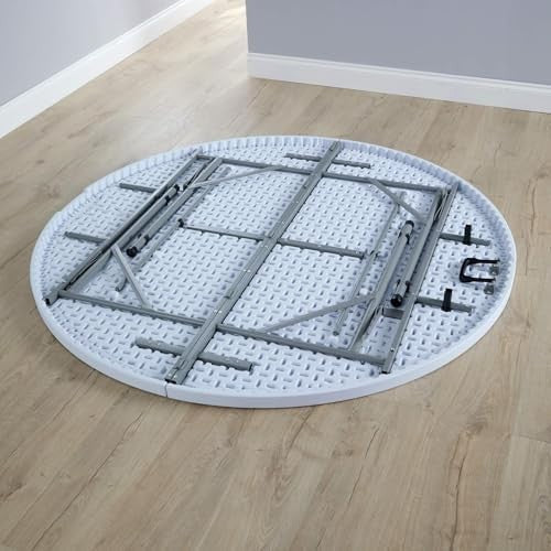 5ft Round Folding Table Heavy Duty Indoor Outdoor Portable White