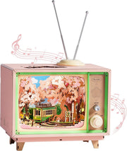 3D Cherry Blossom Sakura Tram Puzzle with LED Lights & Moving Model Display