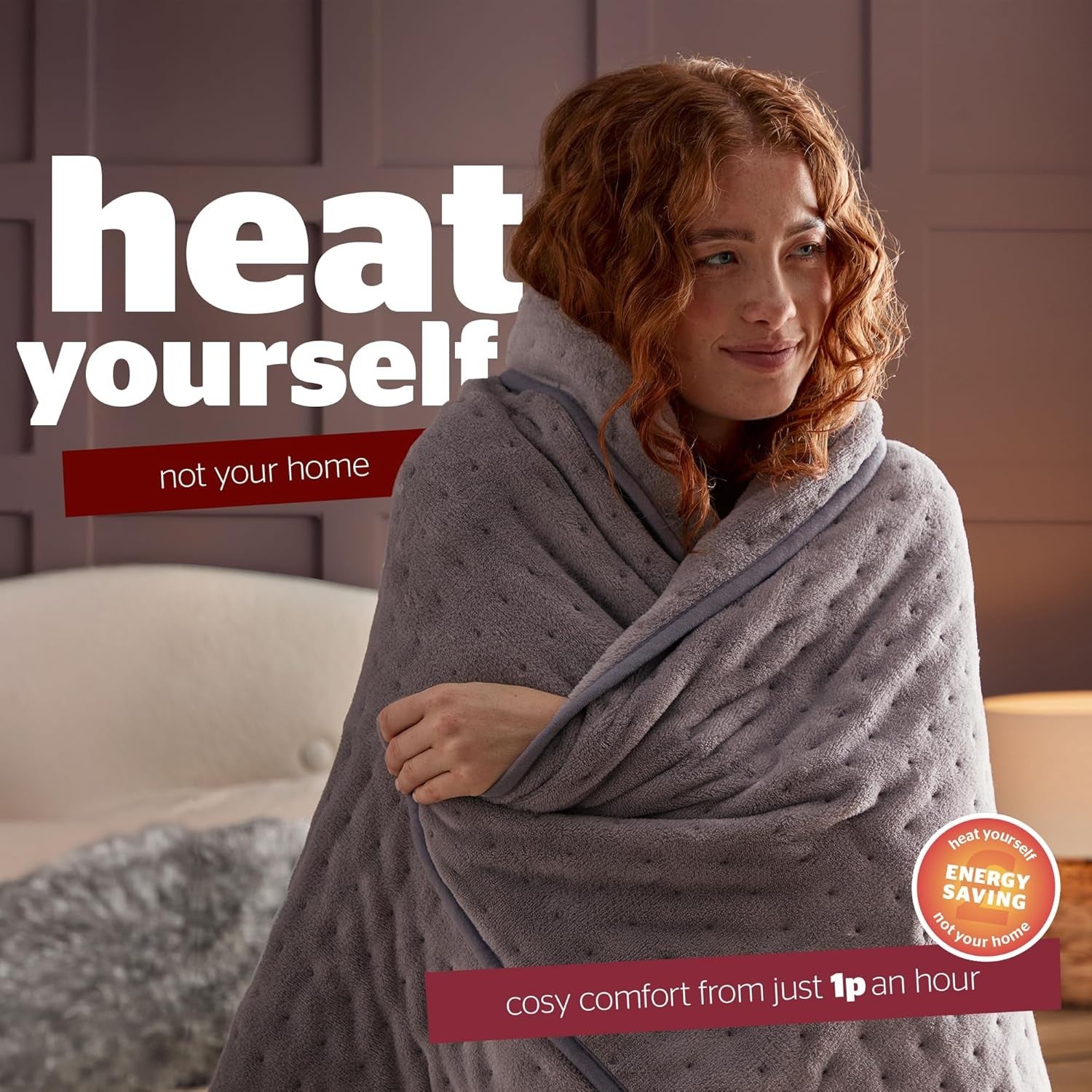 Electric Heated Throw Blanket Luxury Fleece Heat 9 Settings 120x160cm