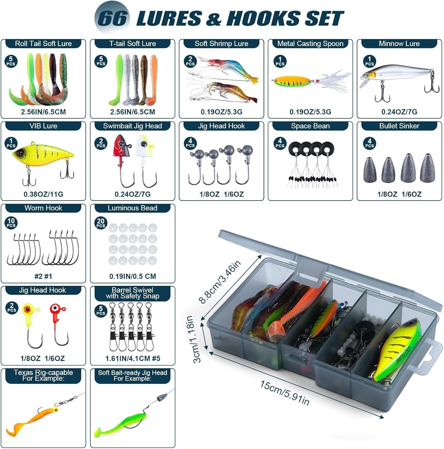 2-Piece Telescopic Fishing Rod Reel Kit with Carrier Bag & Accessories