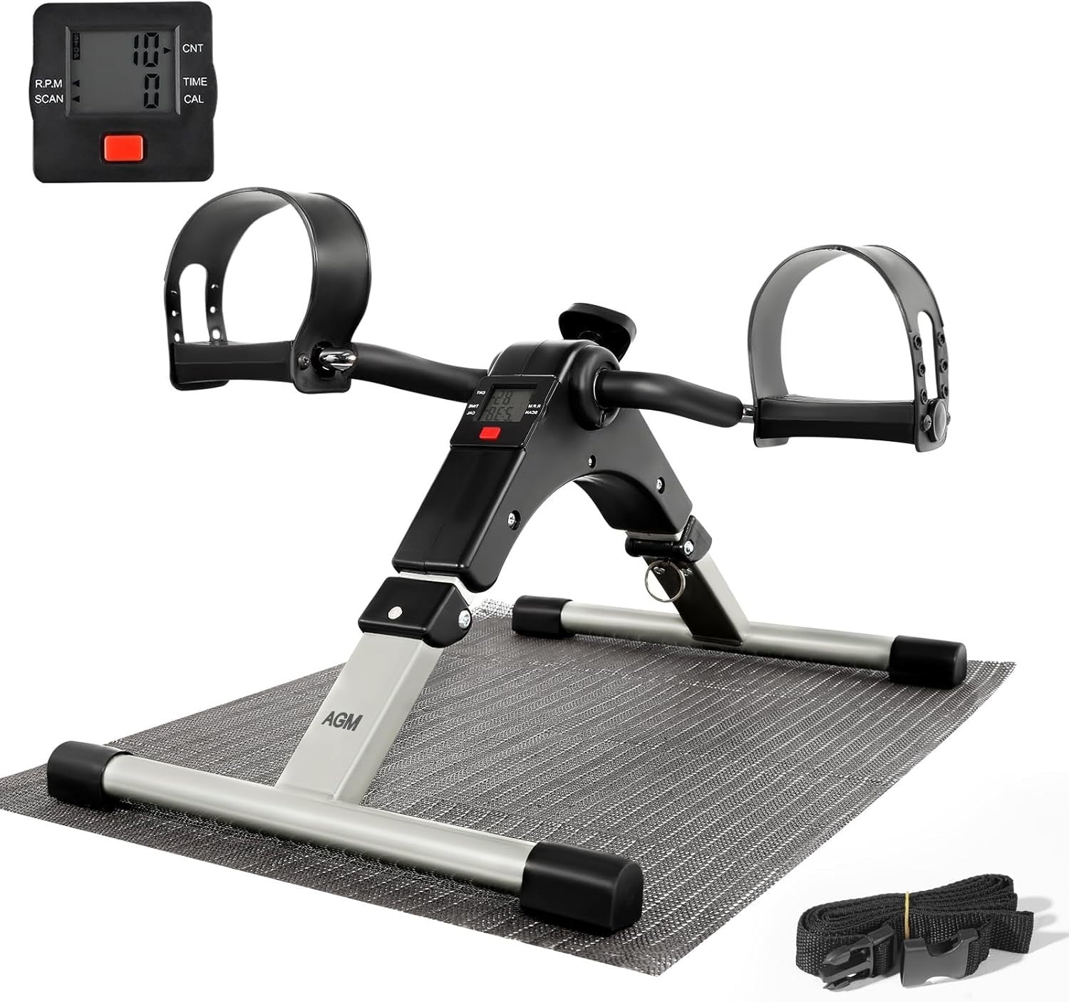 Under Desk Pedal Exerciser LCD Adjustable Resistance Non Slip