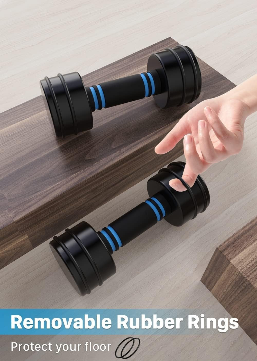 Ultra Compact Adjustable Steel Dumbbells 5KG Pair Foam Grip Home Gym