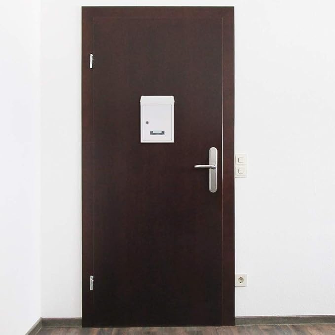 Secure Wall Mounted Steel Mailbox – Lockable Post Box with Keys & Drop Door