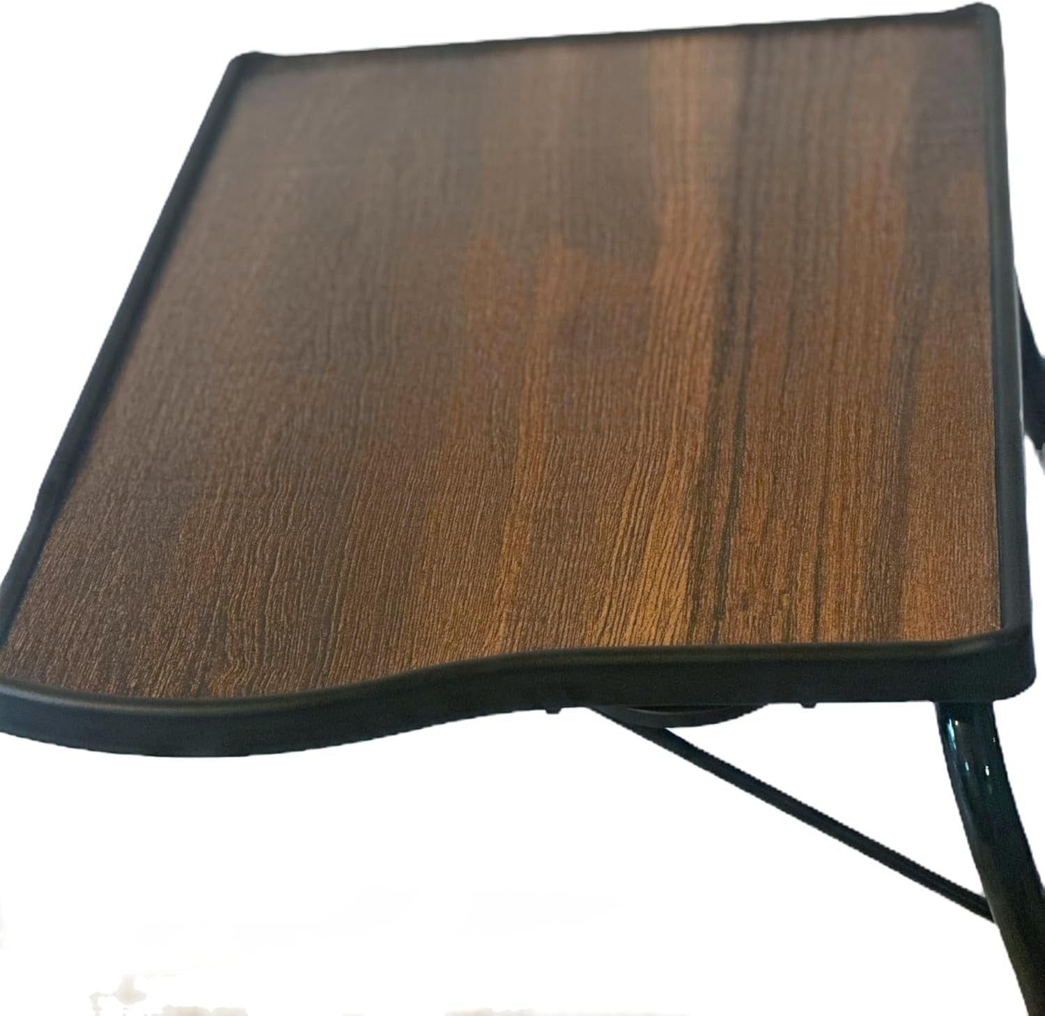 Adjustable Folding Bedside Table Laptop Desk Portable Overbed Tray Walnut