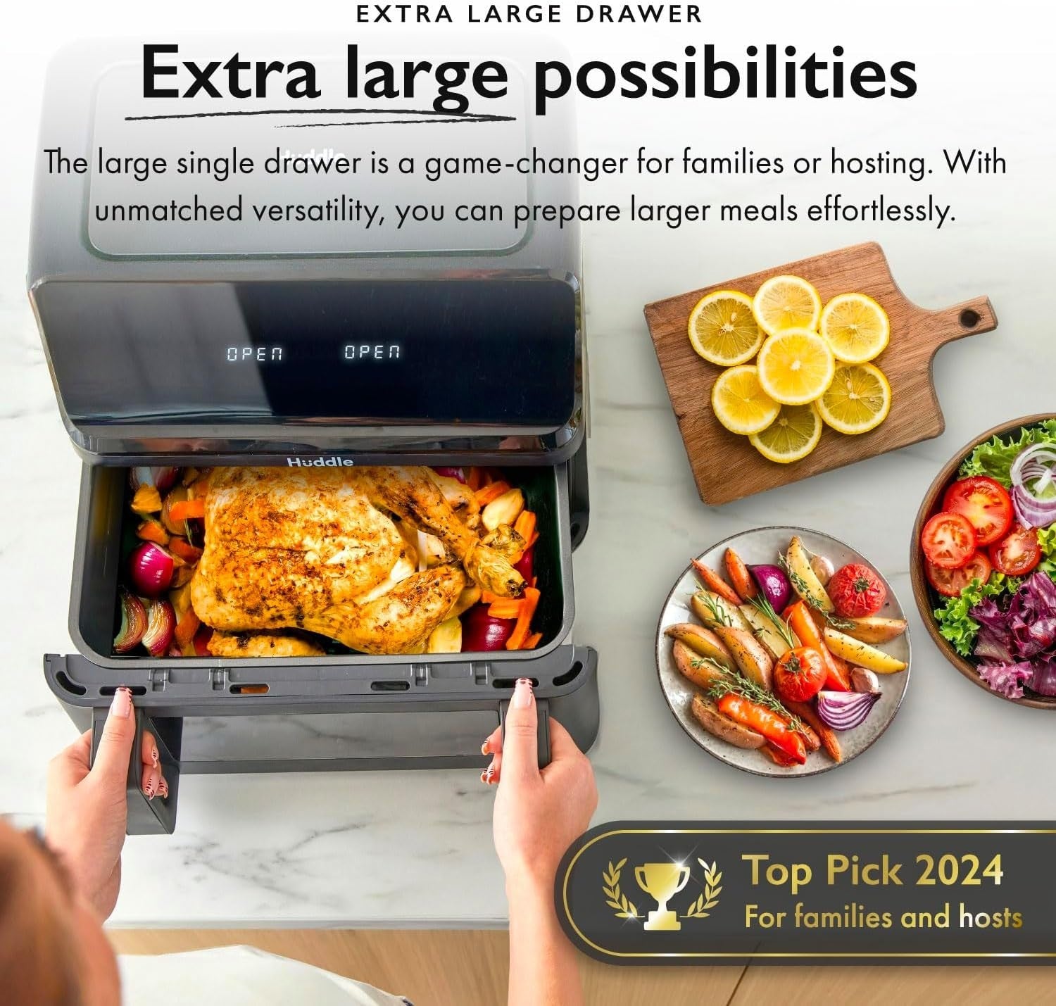 9L Air Fryer Oven Digital Touchscreen Dual Baskets 8 Cooking Modes Healthy
