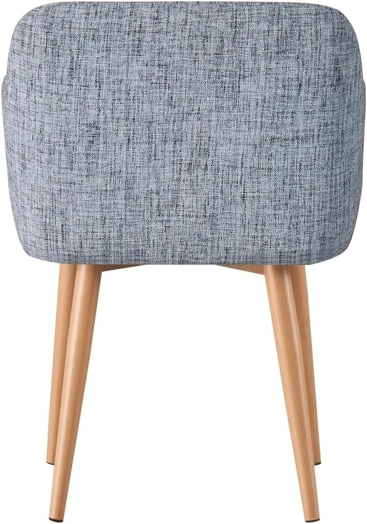 Grey Fabric Tub Chair Wing Back Armchair, Compact Bedroom Vanity Seat