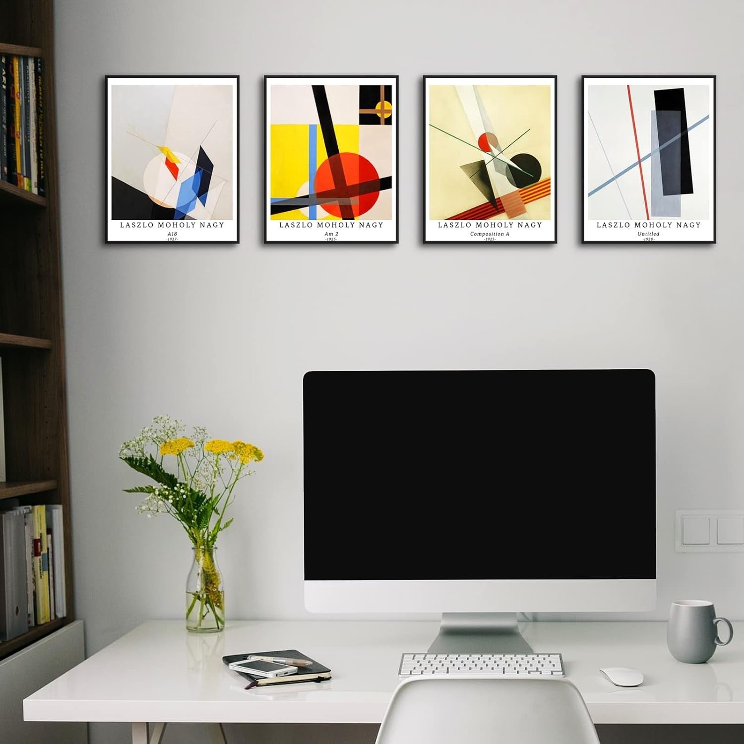 Abstract Geometric Wall Art Prints Set 4 11x14 Modern Unframed