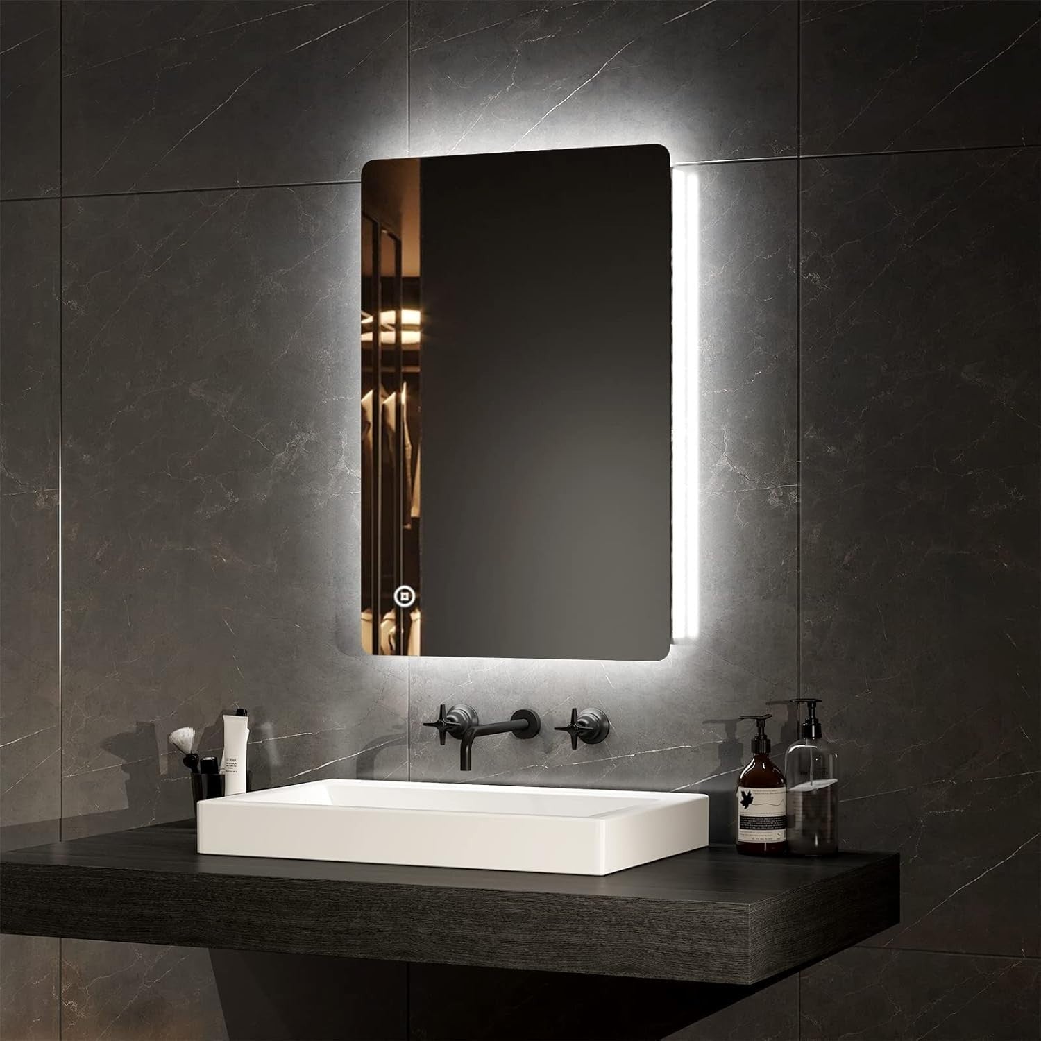 LED Bathroom Mirror 400x600mm Anti-Fog Wall Vanity Mirror with Lights