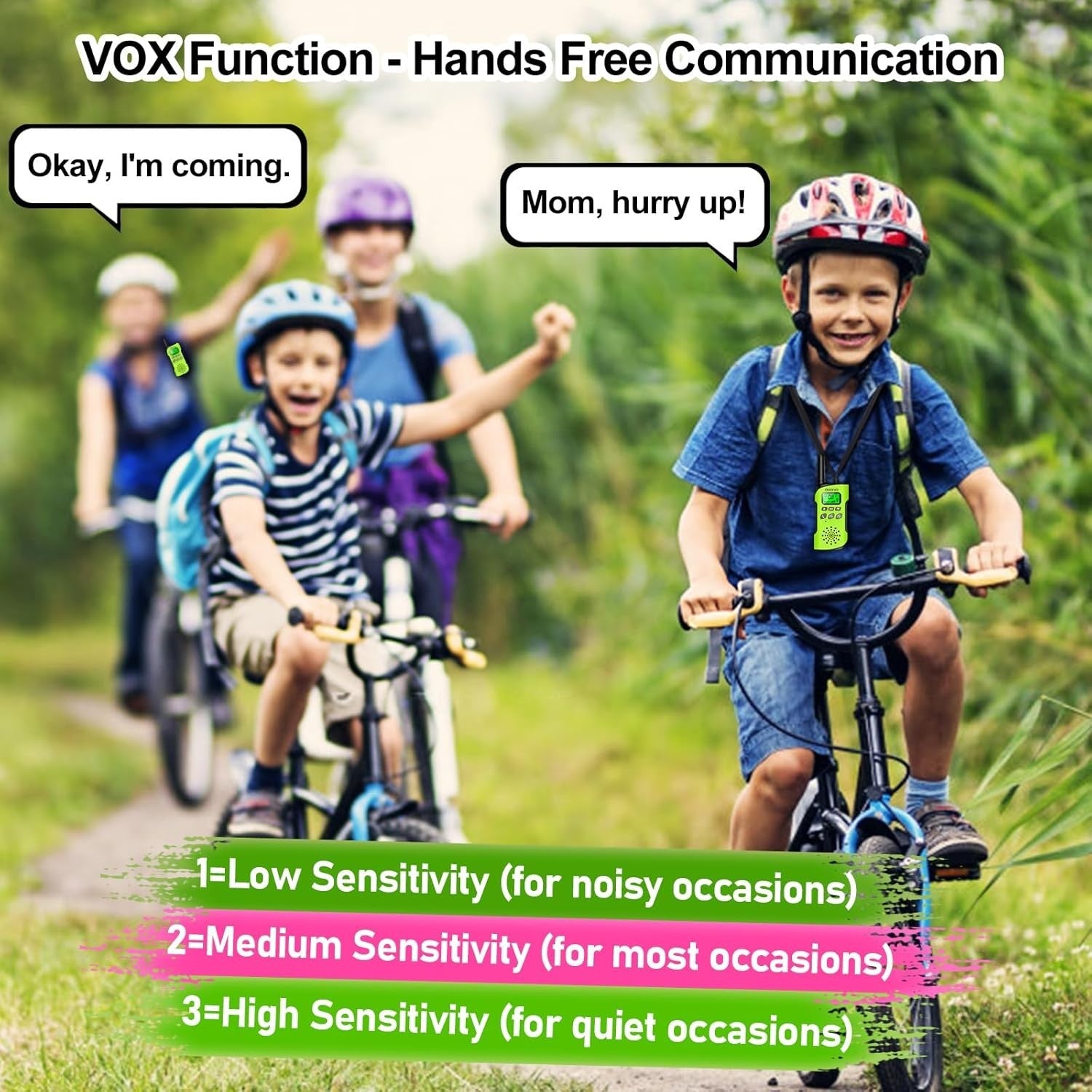 Rechargeable Kids Walkie Talkies 2 Pack VOX USB-C Long Range Radios