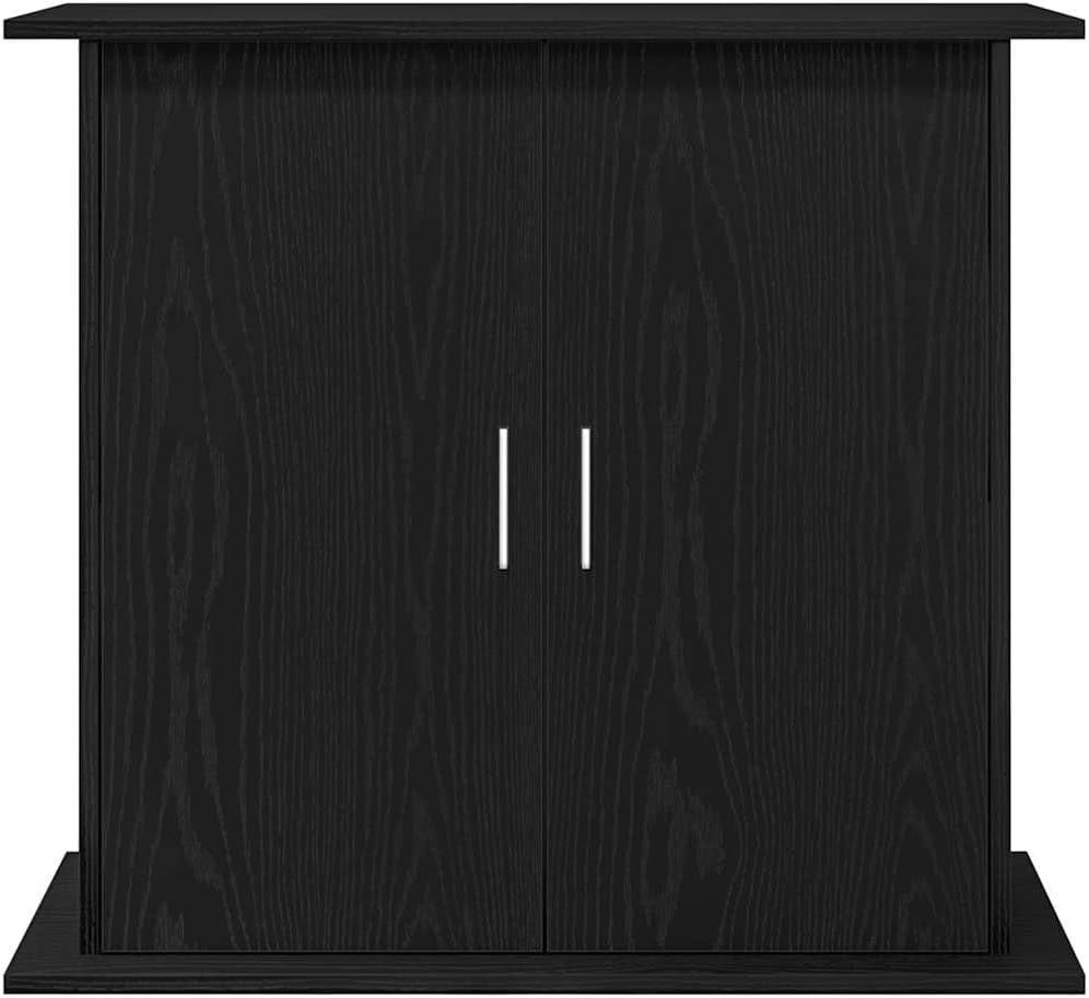 Black Aquarium Stand 81x36x73cm with Storage Shelves for Living Rooms