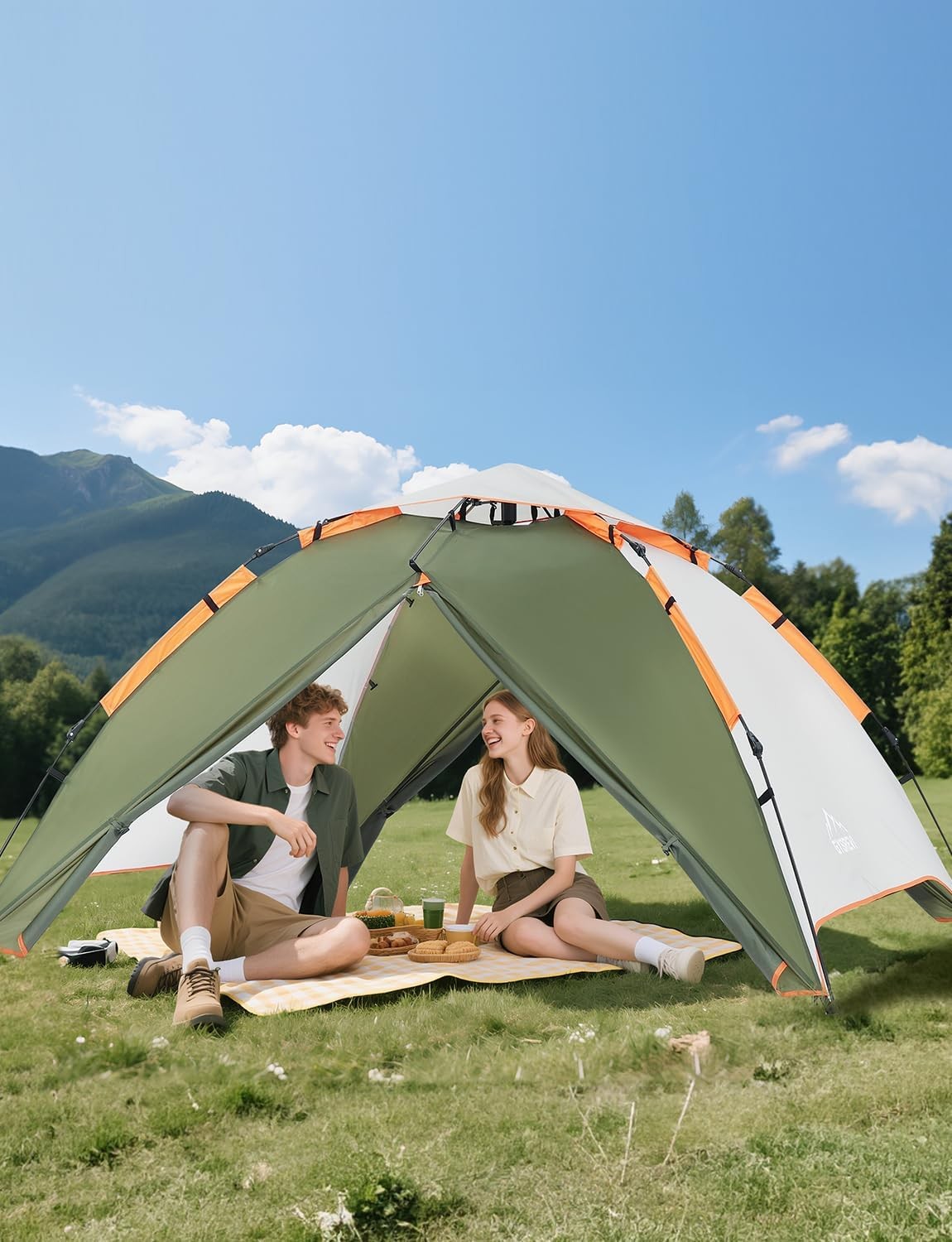 3 Man Instant Pop Up Camping Tent Waterproof Double Layer