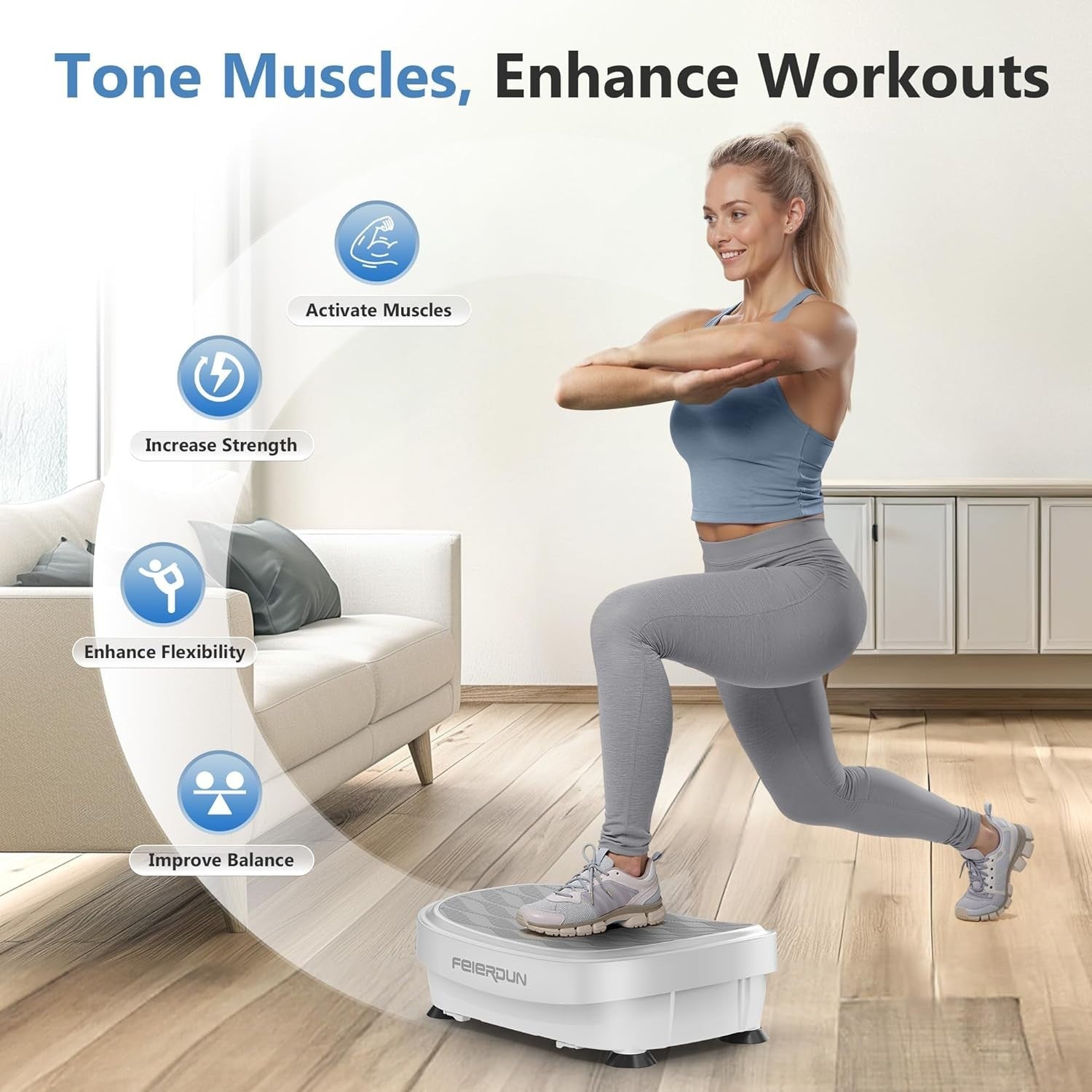 Vibration Plate Exercise Machine 9 Modes 99 Speeds Lymphatic