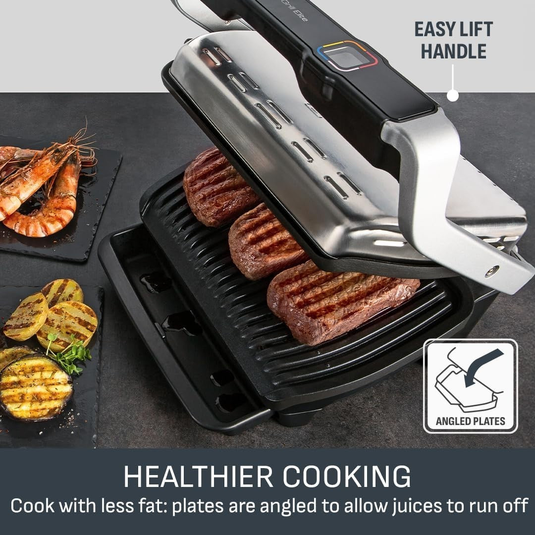 Electric Grill 40.3x22.9x38.3cm Non-Stick Sensor 12 Cooking Programs