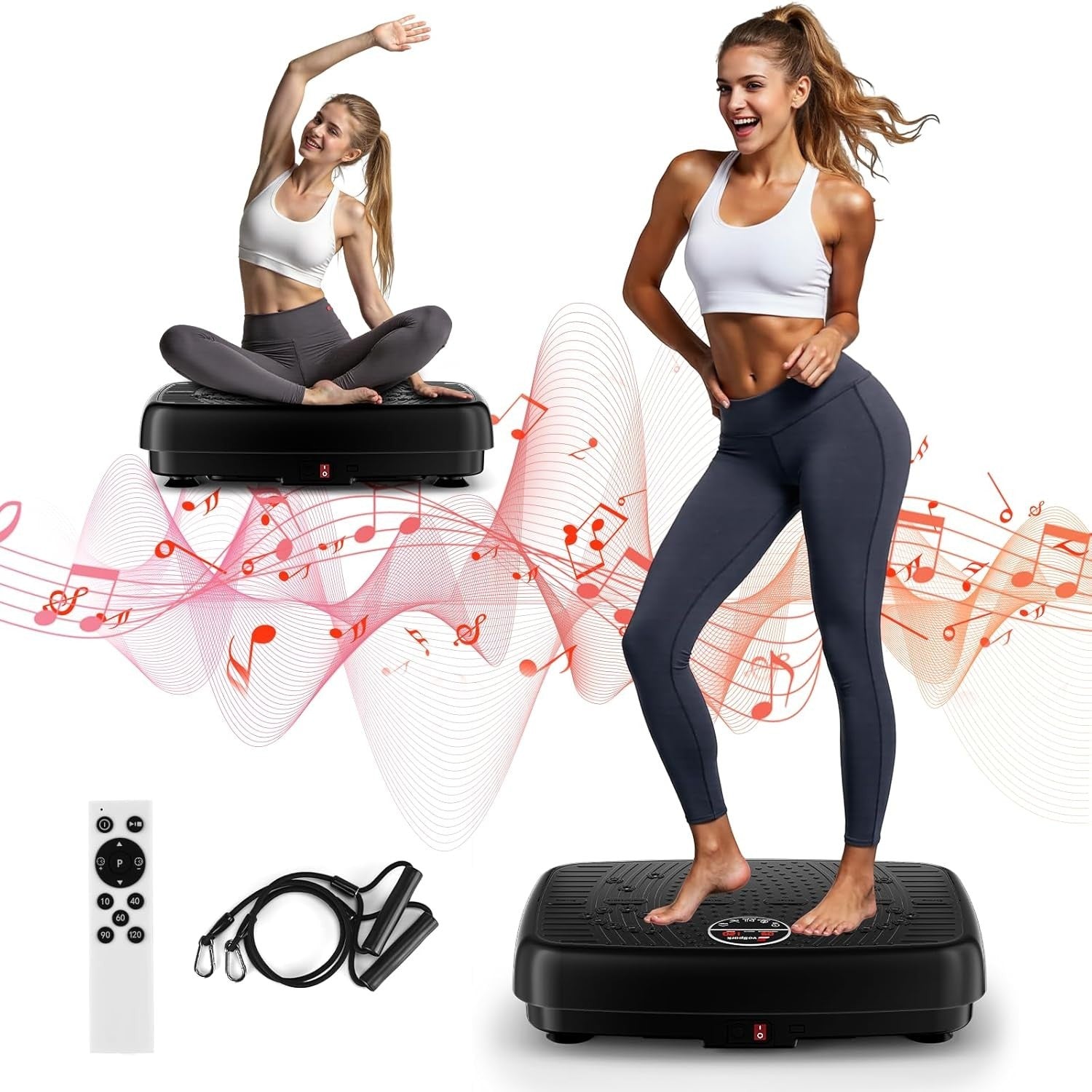 Dual Motor Vibration Plate Exercise Machine 120 Speeds 450LB Home Gym