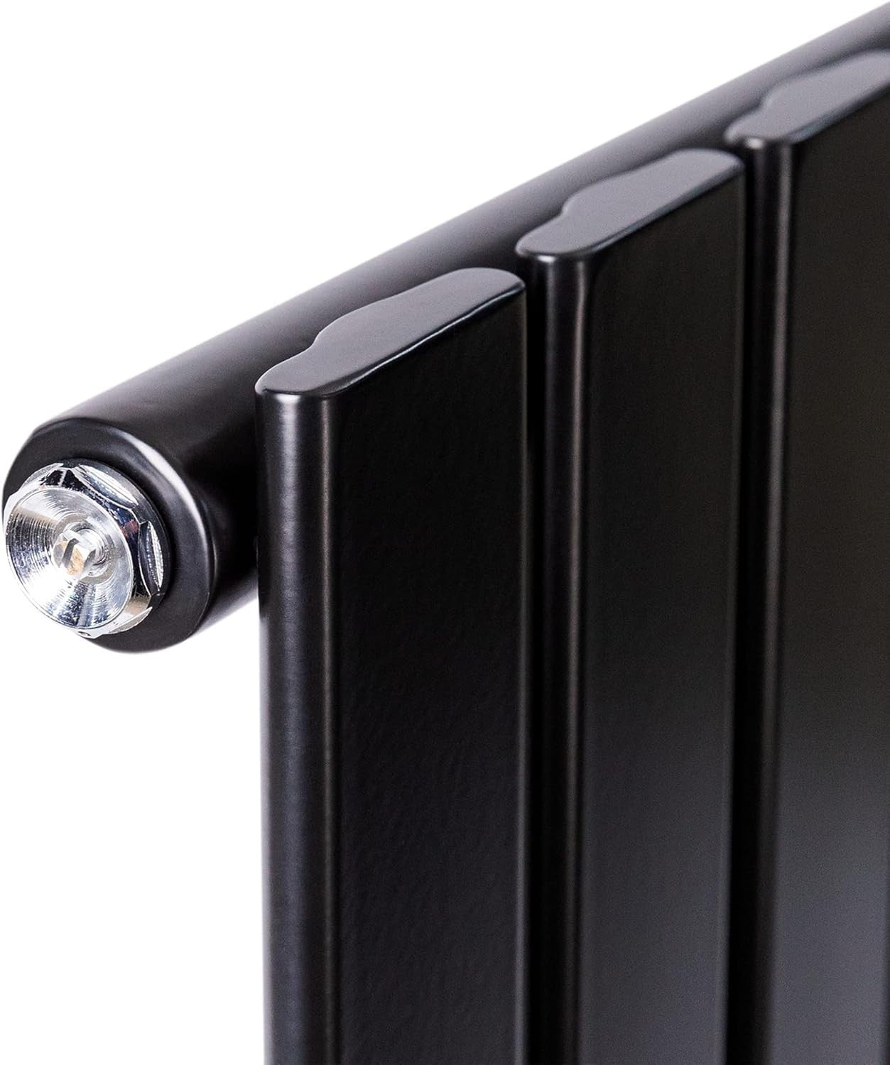 Modern Black Flat Panel Radiator 1800x272mm Wall-Mounted Heating