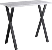 Grey Marble Effect Breakfast Bar Table with Metal Legs – Modern Counter Dining