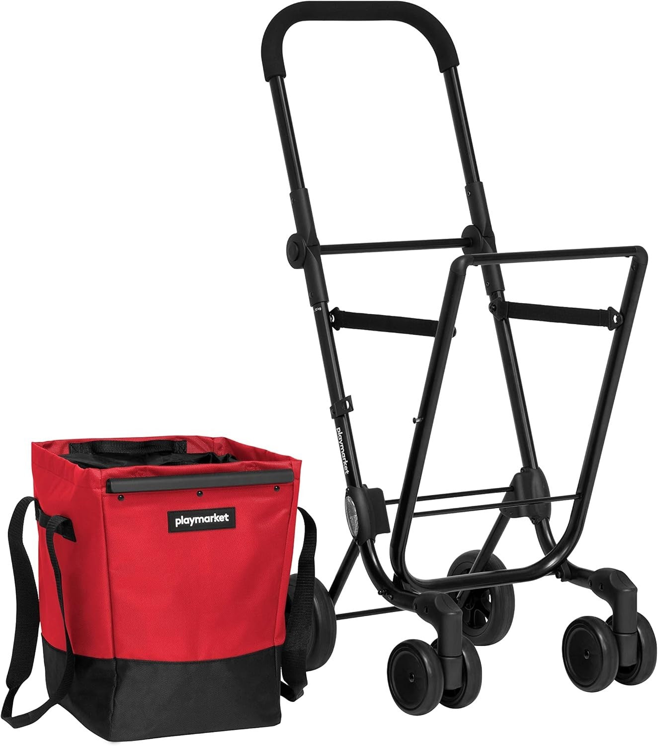 Foldable Cherry Shopping Trolley Cart 40L Waterproof Removable Bag